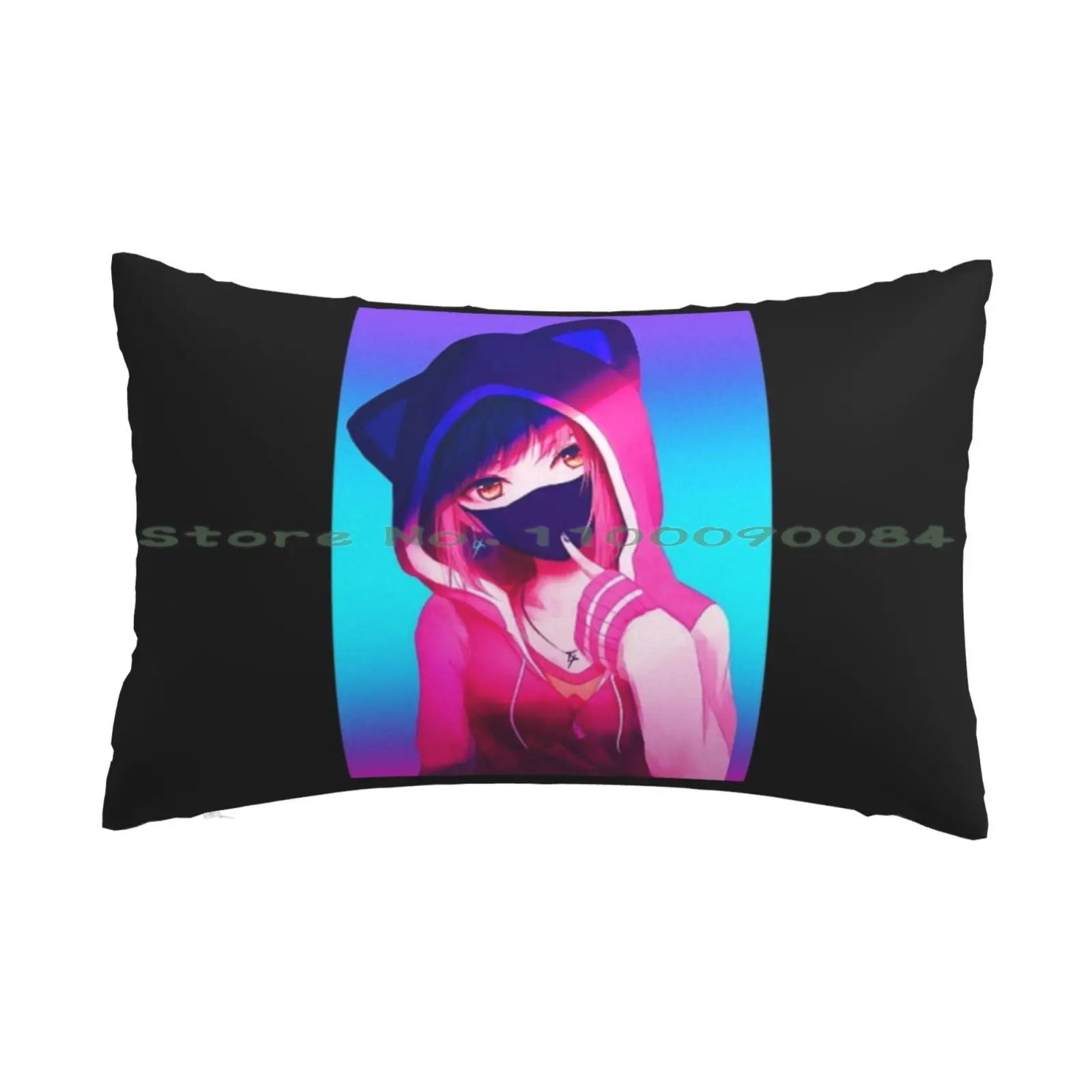 Anime Girl Japanese Aesthetic Anime Gift Pillow Case 20x30 50*75 Sofa Bedroom Local Park Duck Skeleton Modern Dinosaur Long