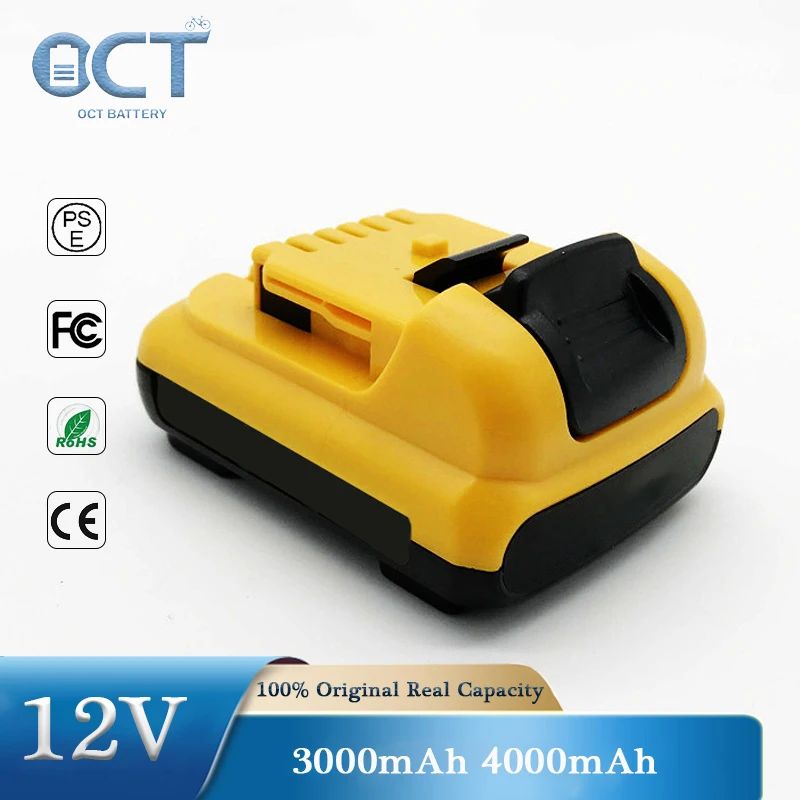 12V 3.0Ah 4.0Ah Li-ion Replace Dewalt DCB120 DCB121 DCB123 DCB125 DCF815 DCF610 DCB100 DCD710 DCF813 Power Tool Battery