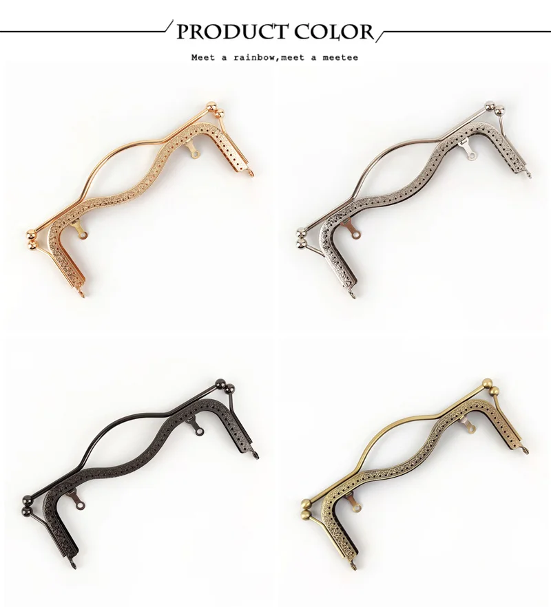 1/2Pcs Deepeel 20.5/27cm Metal Wallet Frame Embossed Hand Pull Parts Purse Bag Handle Kiss Clasp Lock DIY Hardware Accessories