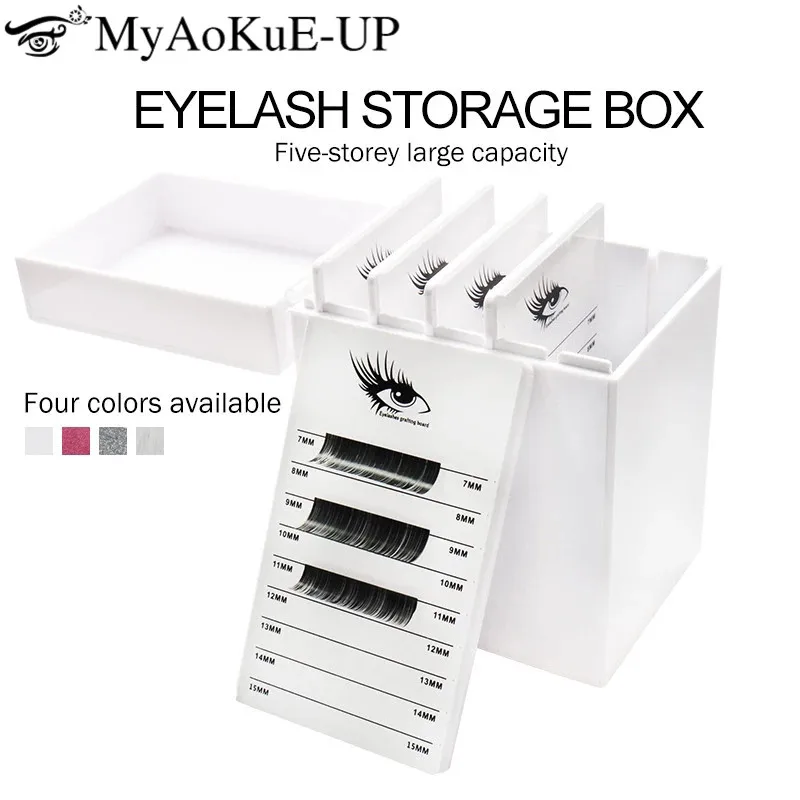 

5 Layers Acrylic Eyelash Extension Storage Box Eyelashes Pallet Organizer Lash Plate Holder Storage Case Makeup Tools Supplies