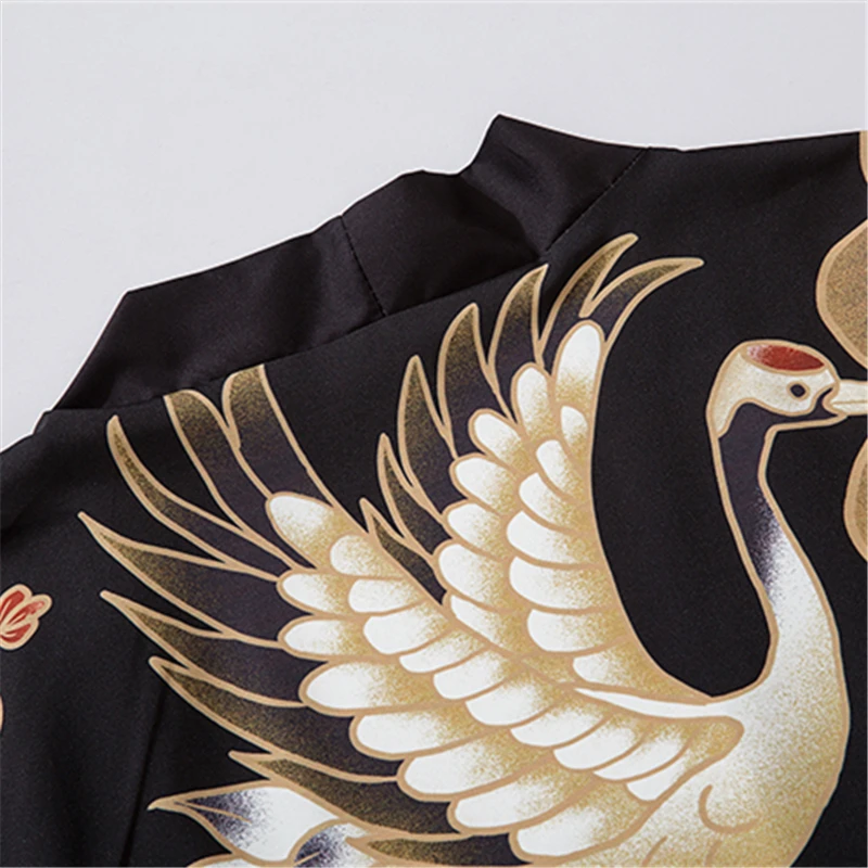 Bebovizi Japanese Crane Kimono Women Cardigan Yukata 2020 Fashion Men Haori Obi Clothing  Asian Shirt National Tradition Clothes