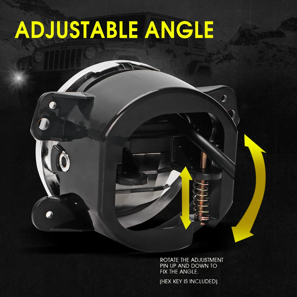 2pcs 4 Inch Led Fog Lights,Unique Design Fog lamps For Jeep Wrangler JK JKU 2007-2018 TJ CJ LJ , Front Bumper Driving Lights