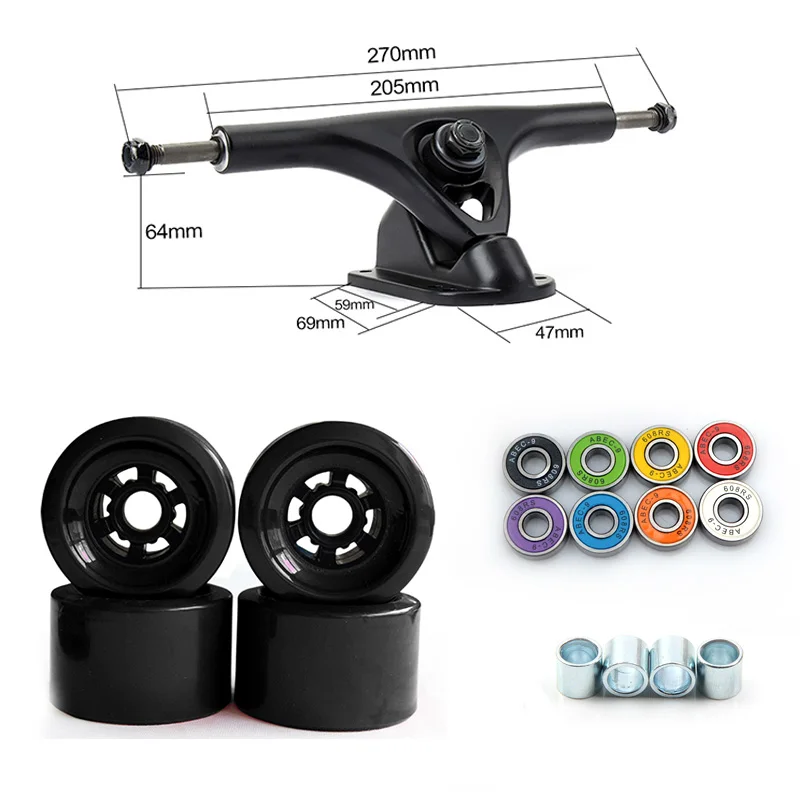 Rodas longboard 78a pu 90*52mm, 8 polegadas, ponte longboard, caminhões, rodas de skateboard