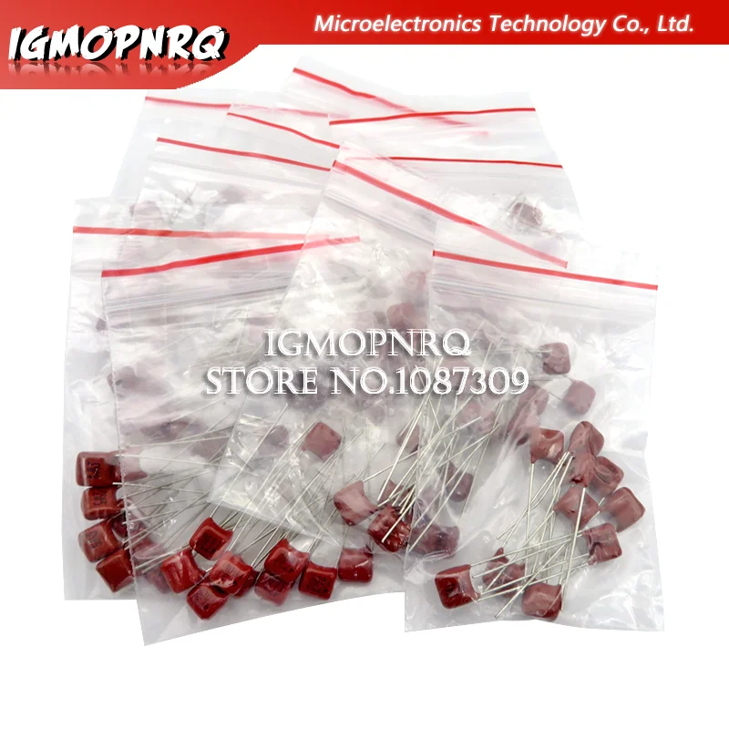 KIT 100PC=10value*10PCS Metallized Polyester Film Capacitors CBB Assortment Kit 100V 10nF ~ 470nF