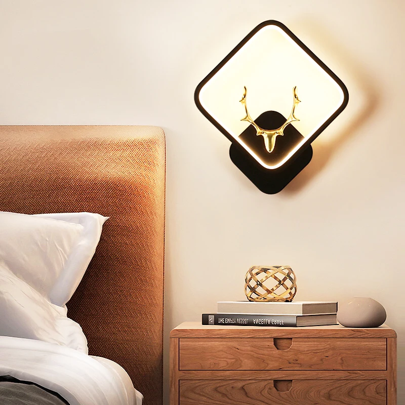 

Nordic Creative Antler Wall Lamp LED Bedroom Bedside Lamp Living Room Aisle Corridor Balcony Interior Lighting Decorative Lamp