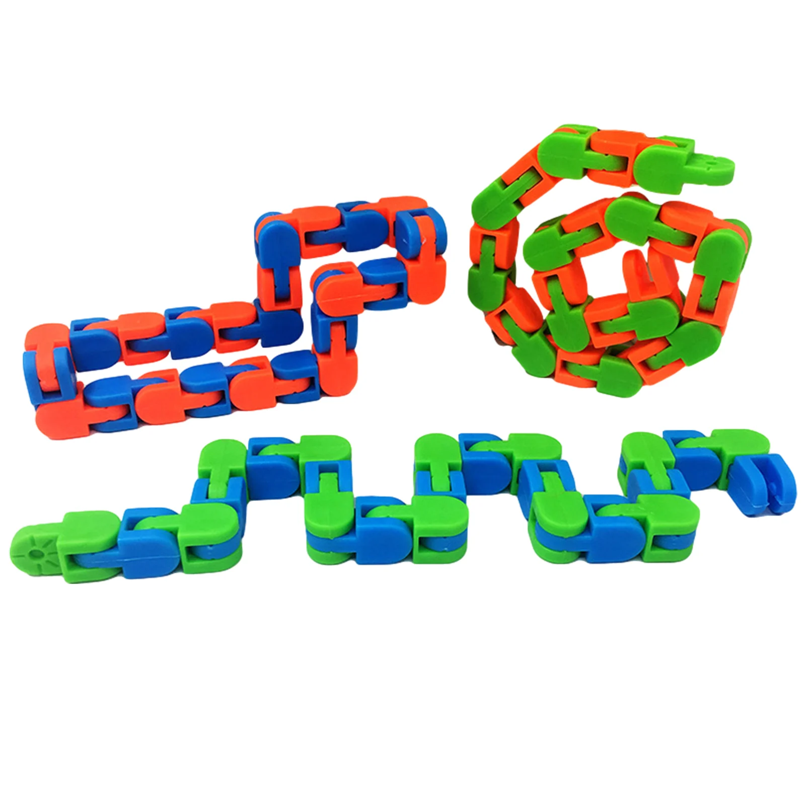 New 1pc Snake Puzzles Classic Sensory Toy Wacky Tracks Bicycle Chain Snap Click Fidget Toys Kids Autism Educational Toy Dropship