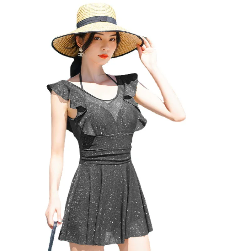

Quick-drying High Elasticity Slim Bikini Lady's Swimwear Solid Color One-piece Girl Beach Swimsuit Women One Piece