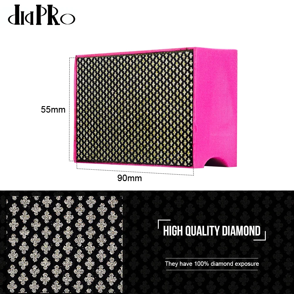Imagem -02 - Diapro Galvanizado Diamante Mão Polimento Almofada 90x55 mm para Pedra de Vidro Cerâmica Mármore Granito