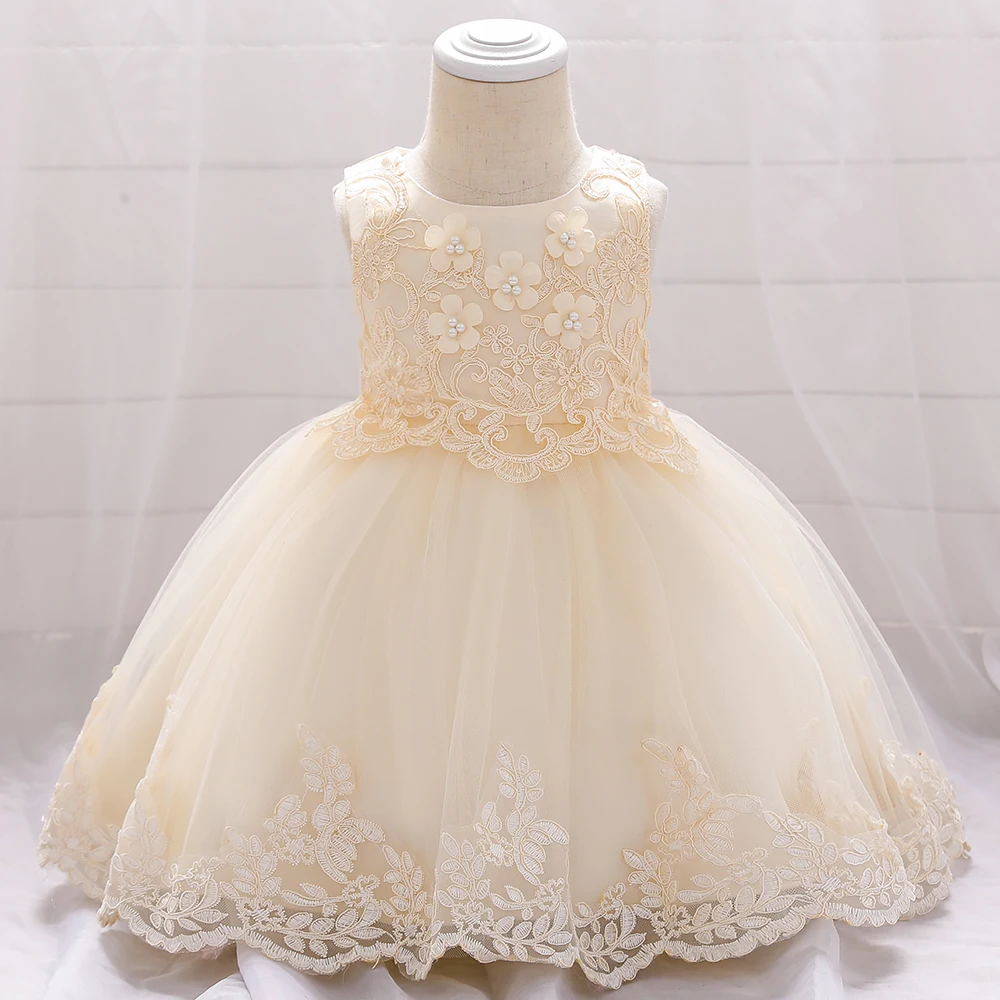 2023 neonate abiti estivi Applique pizzo neonato vestito neonata principessa vestito bambino festa di compleanno abiti da sposa