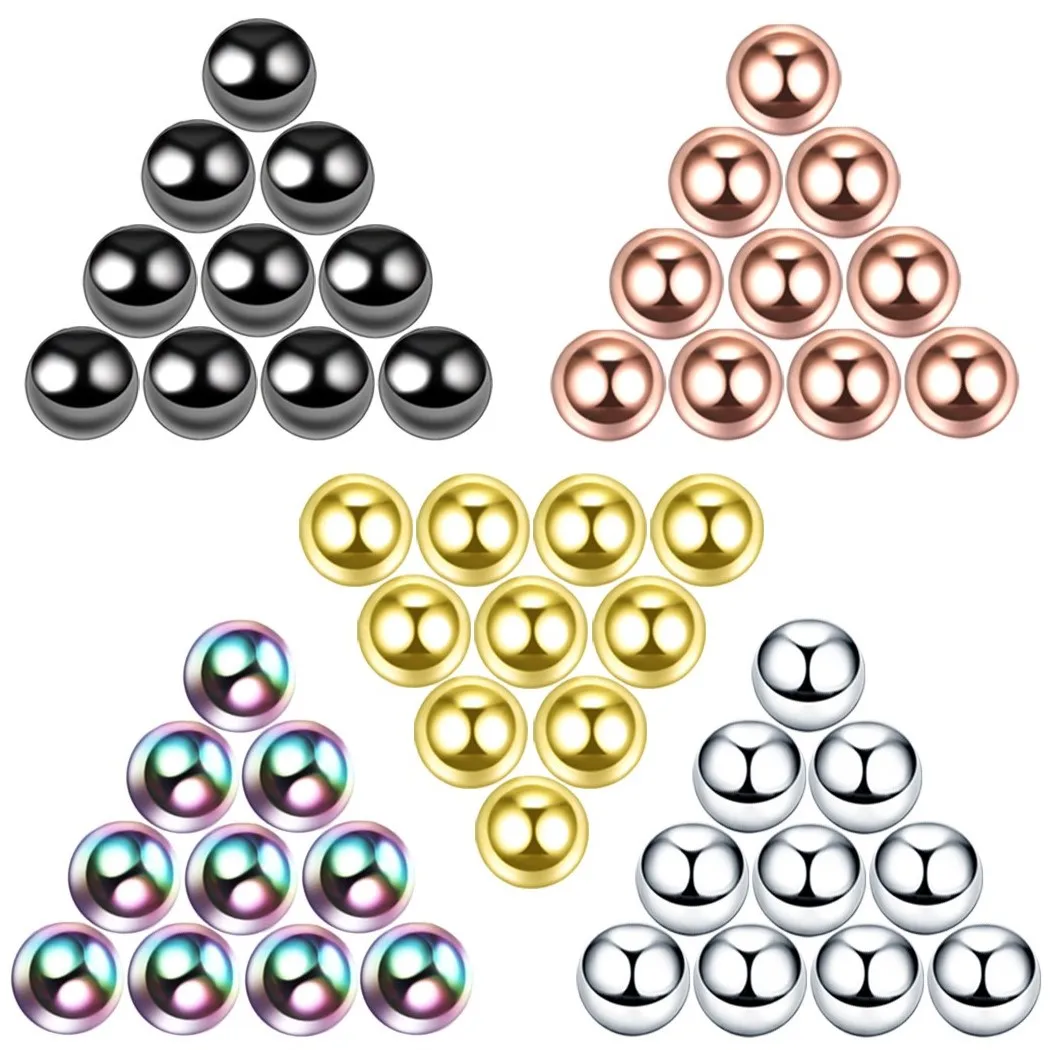 10PCS Stainless Steel Screw Replacement Piercing Ball Lot 1l4G Labret Eyebrow Piercing Ball Bulk DIY Piercing Jewelry Making Set