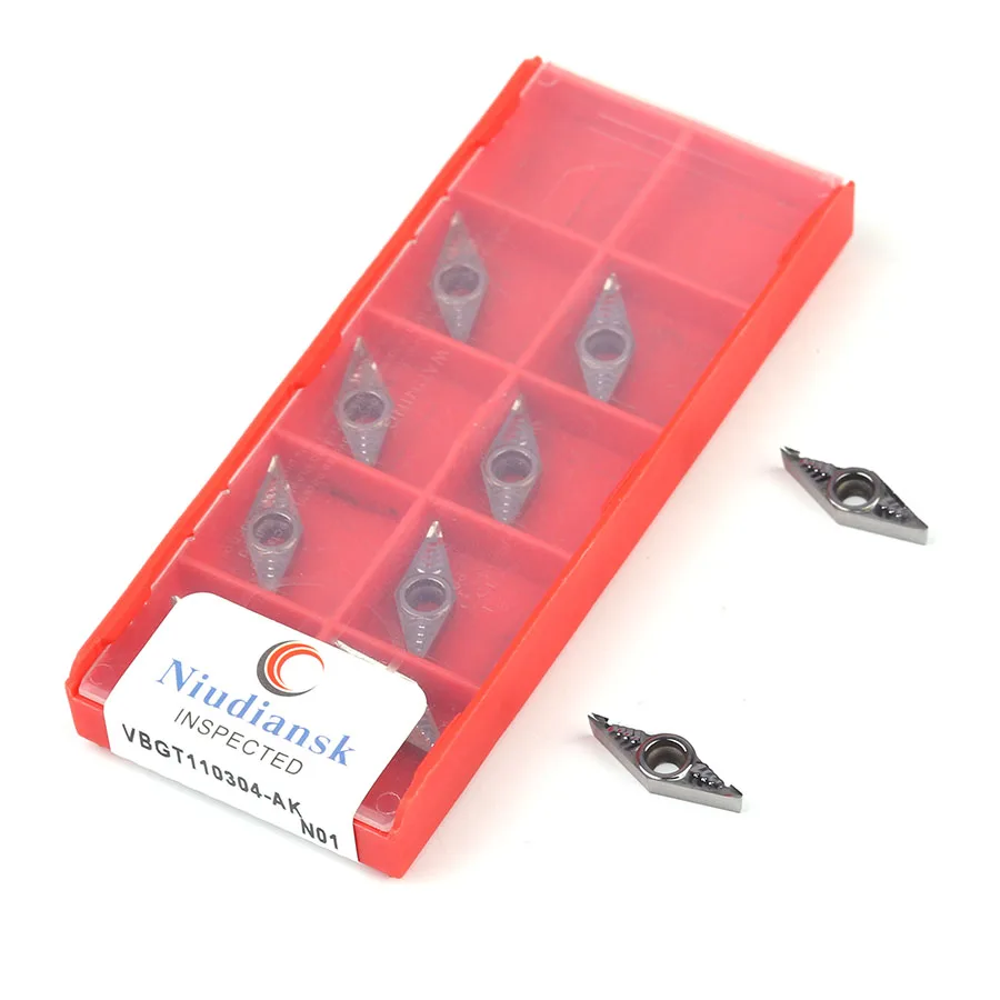 Inserts de découpe internes en carbure cémenté, en aluminium pour tour CNC VBGT110302 AK H01 VBGT110308 AK H01
