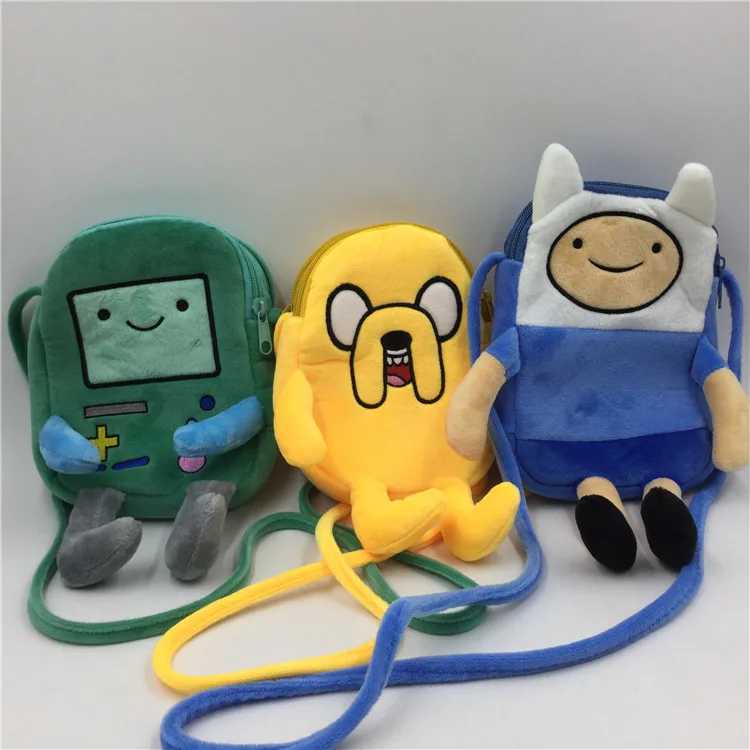 Cute Adventure Time Plush Crossbody Bags for Women Small Phone Bag Girls Kids Mini Shoulder Messenger Bag Coin Purse Wallets