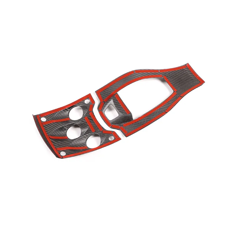 For Ferrari 458 2011-16 Real Carbon Fiber Car Gear Panel Glass Lift Switch Door Handle Cover Decoration Sticker Car Accessories