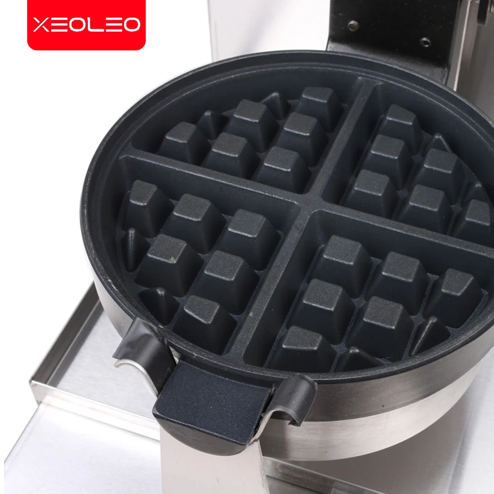 Xeoleo Commerciële Wafelijzer Elektrische Bakpan Non-stick Bakken Biscuit Machine Draaibaar Hoofd Ei Cake Maker 1300W 220-240V