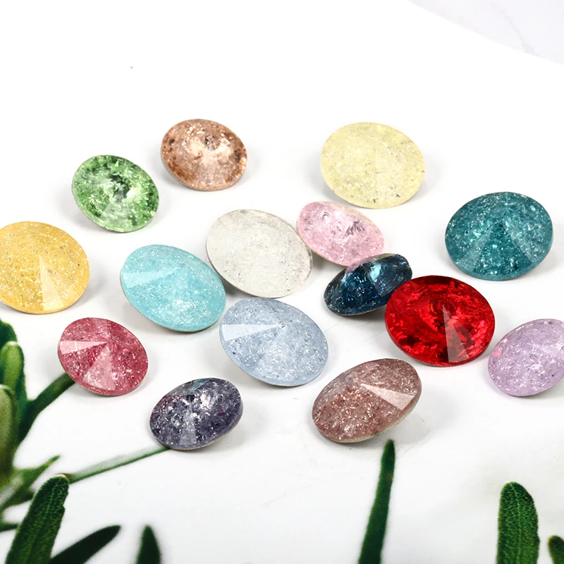 Astrobox New Ice Glass Crystal Rhinestone Rivoli Point Back Loose Beads For Hotfix DIY Clothing Accessories Jewelry Making