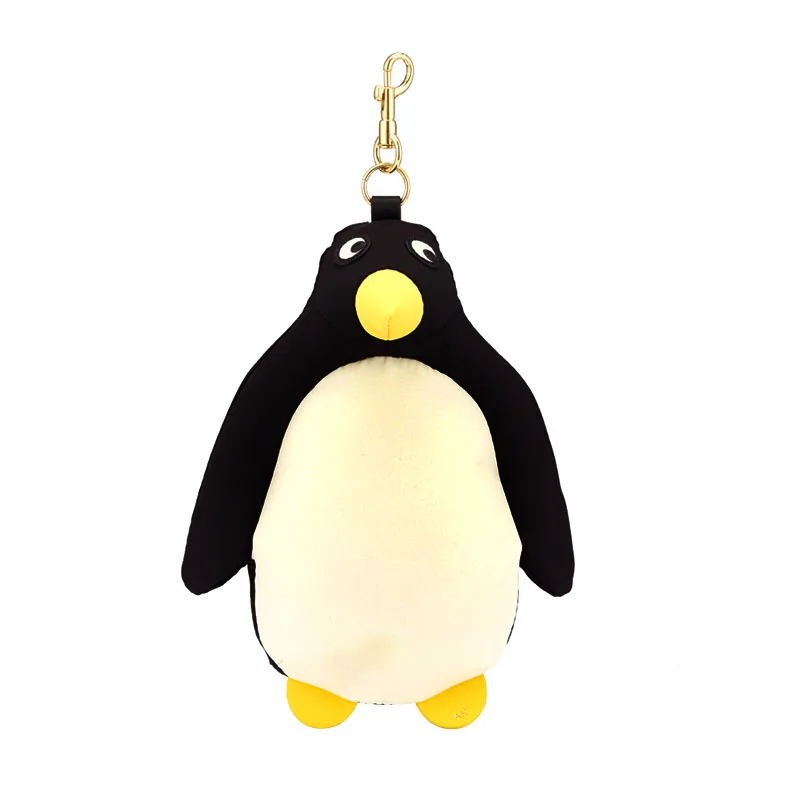 Cute Penguin Nylon Fabric Pendant Women Travel Large Capacity Folding Shopping Bags Portable Storage Shoulder Bag Lady\'s handbag