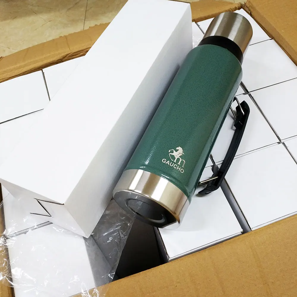 1 Stück/Los Thermos Mate Gaucho 1,2 l mit Ausgießer Edelstahl-Vakuumflasche auslaufsicher wärmeisoliert für Outdoor-Reisen und Camping – Detail 2