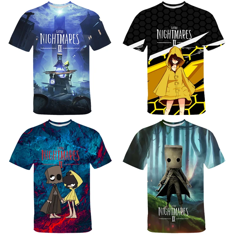

Футболка с принтом "маленький кошмар 2", забавная футболка с графическим принтом размера плюс, Пляжная футболка унисекс, Детская летняя одежда