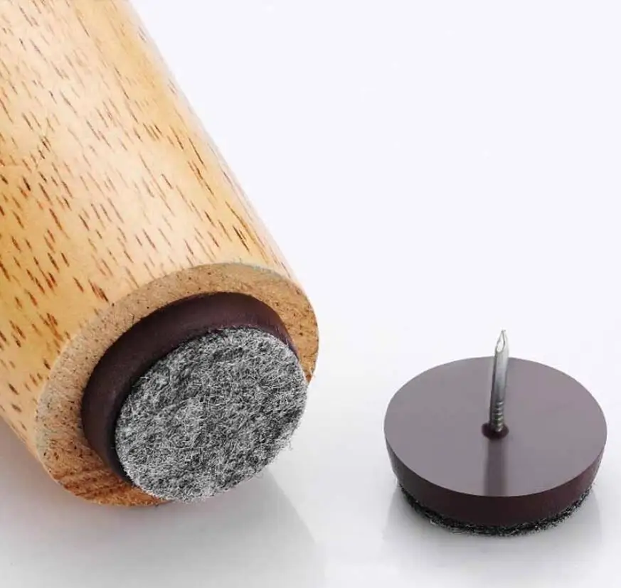 24MM Furniture Felt Pads Floor Protectors Nail In 24pc Non Slip Table Chair Leg Cap