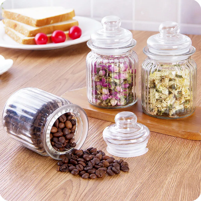 

Leak-proof Seal Glass Canister Coffee Container Tea Coffee Sugar Storage Jars Glass Jars And Lids Spice Jar Glass Lid Candy Jar