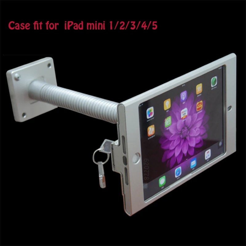 Fit for iPad mini 12345D esktop / Wall Mount Anti-Theft Case with Security Stand Display with gooseneck