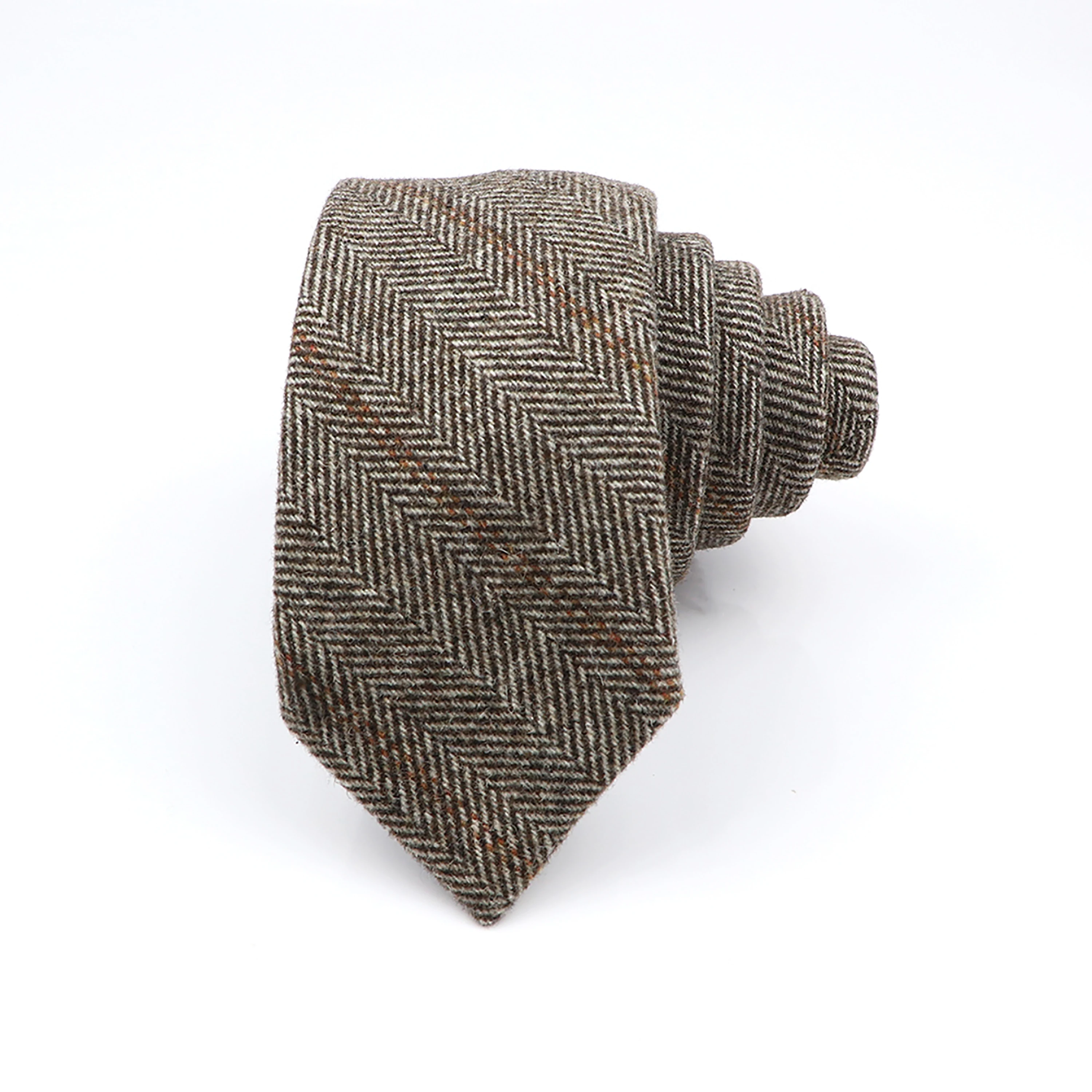 High Quality Classic Stripe Paild Wool Ties Black Grey Handmade Thick 7cm Width Men Neck Ties Slim Cashmere Casual Tie Accessory