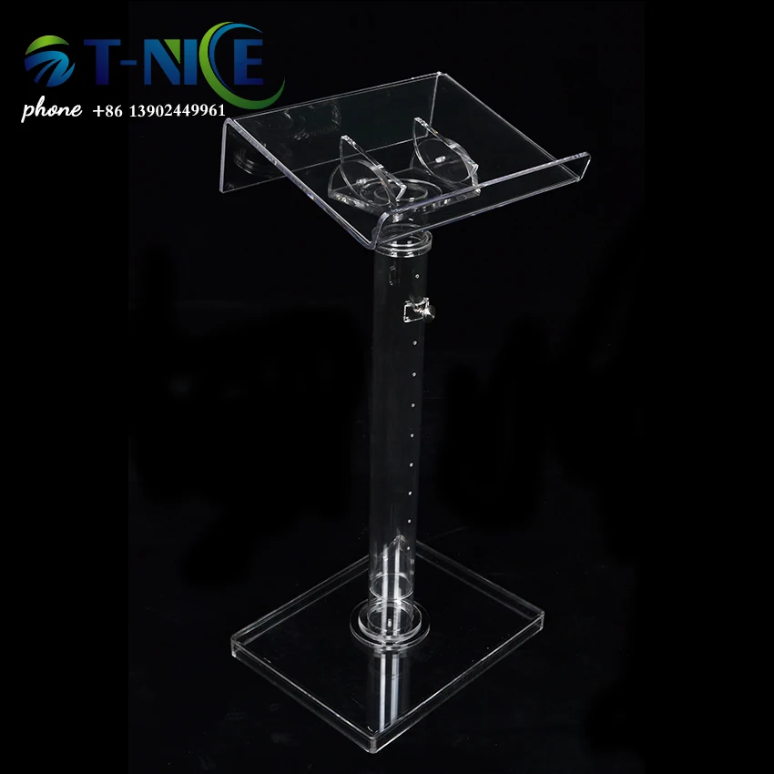 Adjustable Reading Surface platform Glass Pulpit Designs Acrylic Podium Lectern  Easy Assembly  Detachable Retractable Furniture