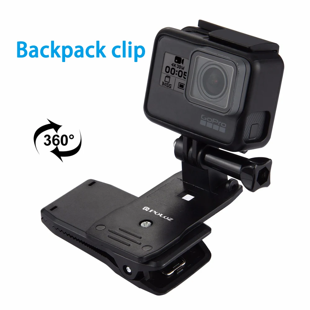 ゴープロアクセサリー360度バックパッククイックリリース帽子クリップ高速クランプマウントdji osmoアクション/移動プロ新ヒーロー/HERO6/5/4