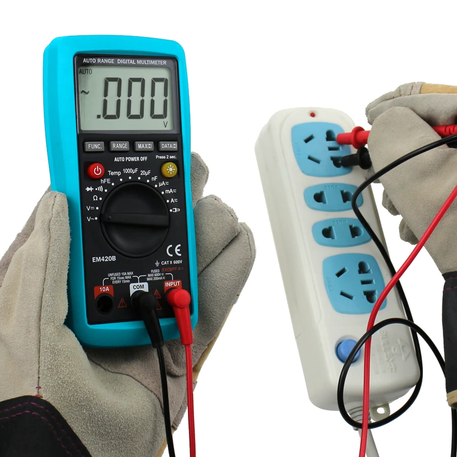 Digital Multimeter AC/DC Voltage&Current with Continuity Diode Battery Capacitance Tester All-sun EM420A EM420B