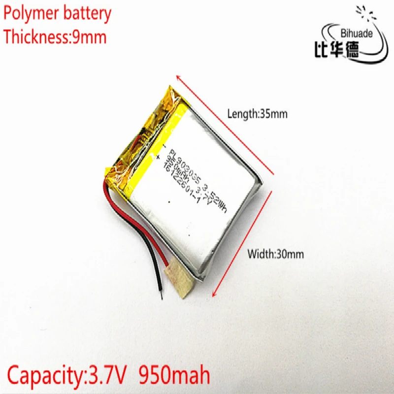 1szt/lot 903035   3.7V 950mAh 903033   Uniwersalna bateria litowo-jonowa do tabletu Mp3 MP4 MP5 GPS mobilny bluetooth