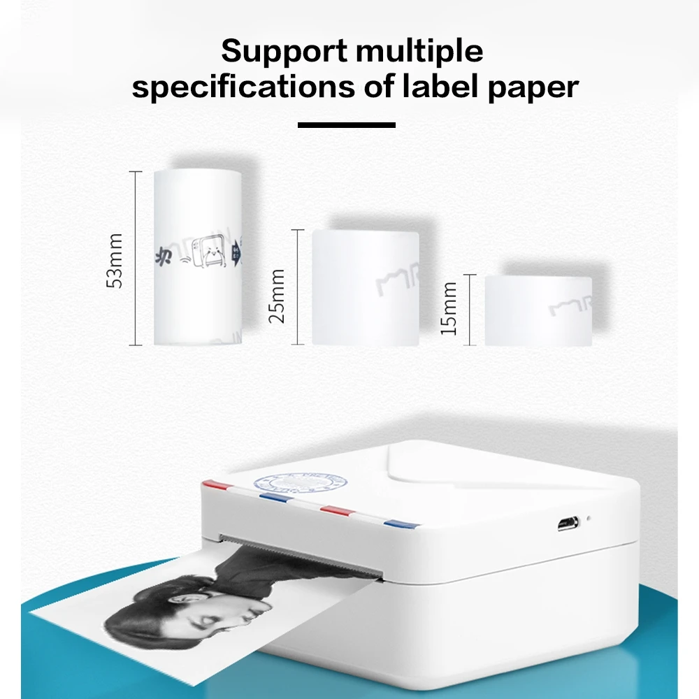 Phomemo Photo Printer M02S 300dpi 53mm Thermal Paper DIY Art Decor 15/25mm Label Machine Phone Wireless Mini Pocket Printer