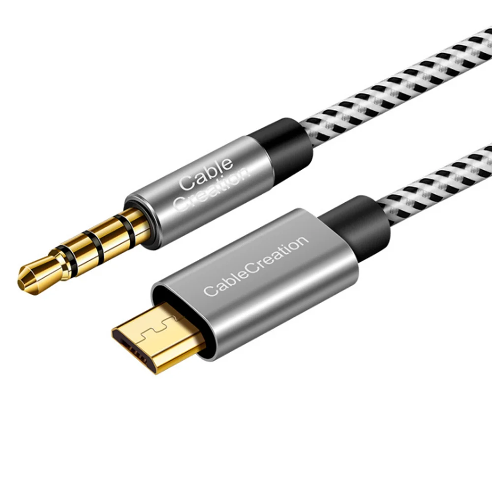 

TRRS Cable 3.5MM Male to micro usb Audio Stereo HiFi Cable with Silver-Plating Copper Core (Microphone Compatible) for phones