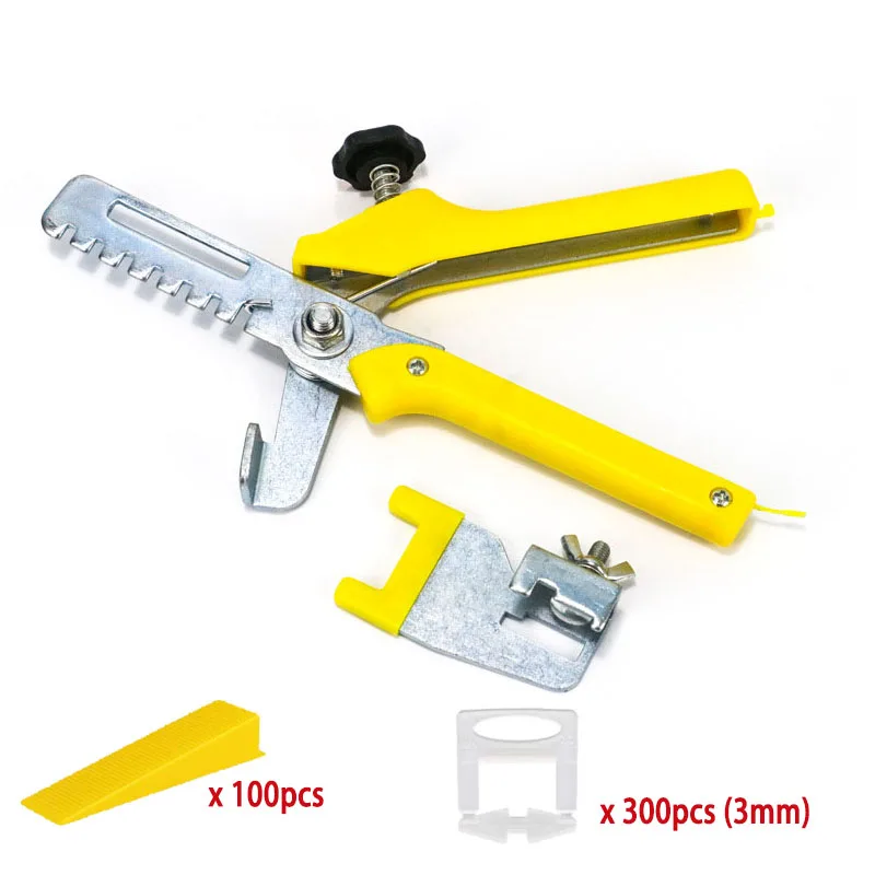 Tile Leveling System With 300pcs Clips 100pcs Wedges Plier Plastic Tile Spacers Tiling Tools For Floor Wall Tile Practical Kit