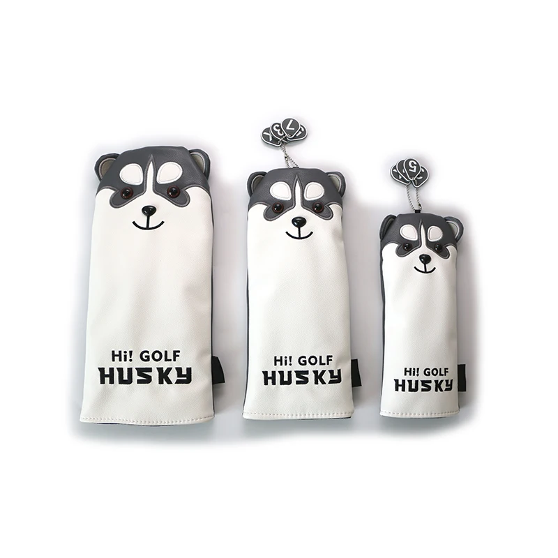 Husky Golf HeadCovers Leather Cover for Driver,Fairway Woods and Hybrid Creative Golf Club Cover Protectors