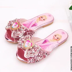 Pantofole per bambini Disney New Summer Frozen Elsa Boys Girls pantofole scarpe da spiaggia per bambini antiscivolo sandali per la casa per bambini infradito per bambini