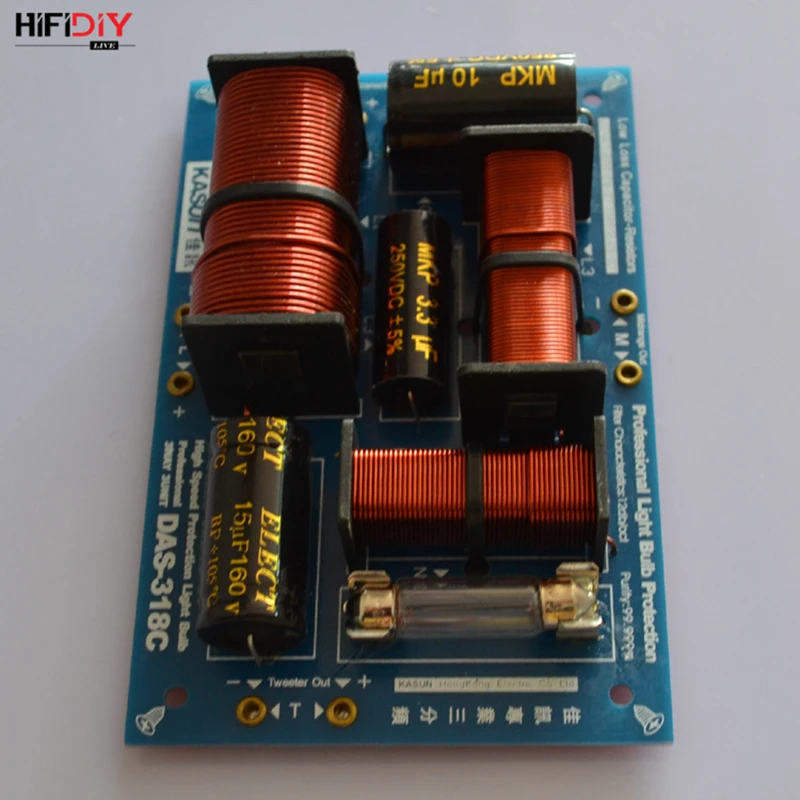 HIFIDIY DAS-318C 3 Way 3speaker Unit (tweeter + mid +bass )HiFi Professional Speakers audio  Frequency Divider Crossover Filters