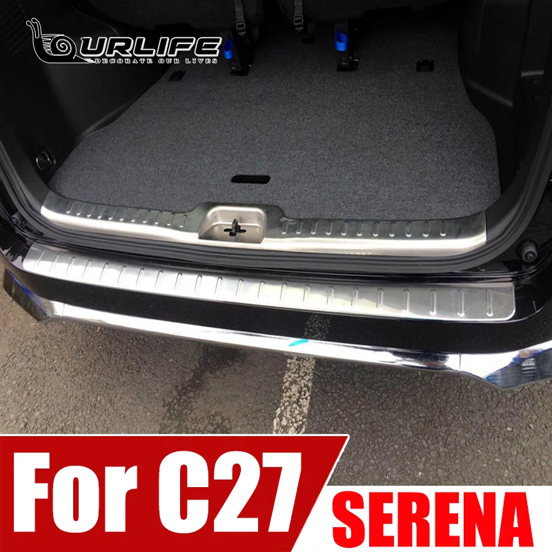 For Nissan Serena C27 2016 2017 2018 2019 Steel  Rear Bumper Trunk Fender Door Sill Plate Protector Guard Cover Accessories