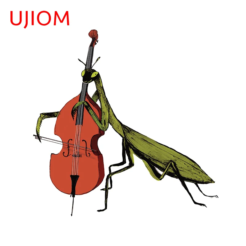 UJIOM Cartoon Praying Mantis Violinist Wallstickers Home Decoration Accessories for Living Room Decor Wallpaper Waterproof Decal