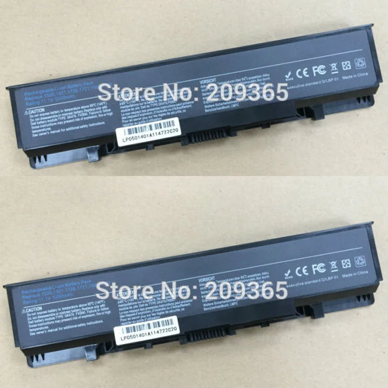 HSW New 6CELLS Laptop Battery For Dell Inspiron 1520 1521 1720 1721 530s Vostro 1500 1700 GK479 FP282 FK890 fast shipping