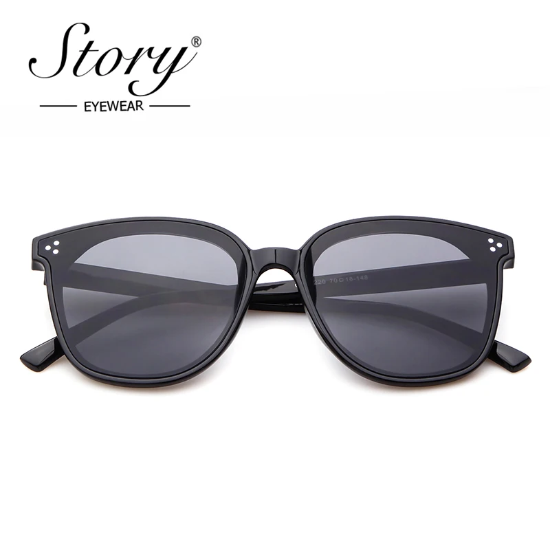 STORY fashion cat eye sunglasses women men 2019 luxury brand designer vintage classics black oversized UV400 sun glasses S86220F