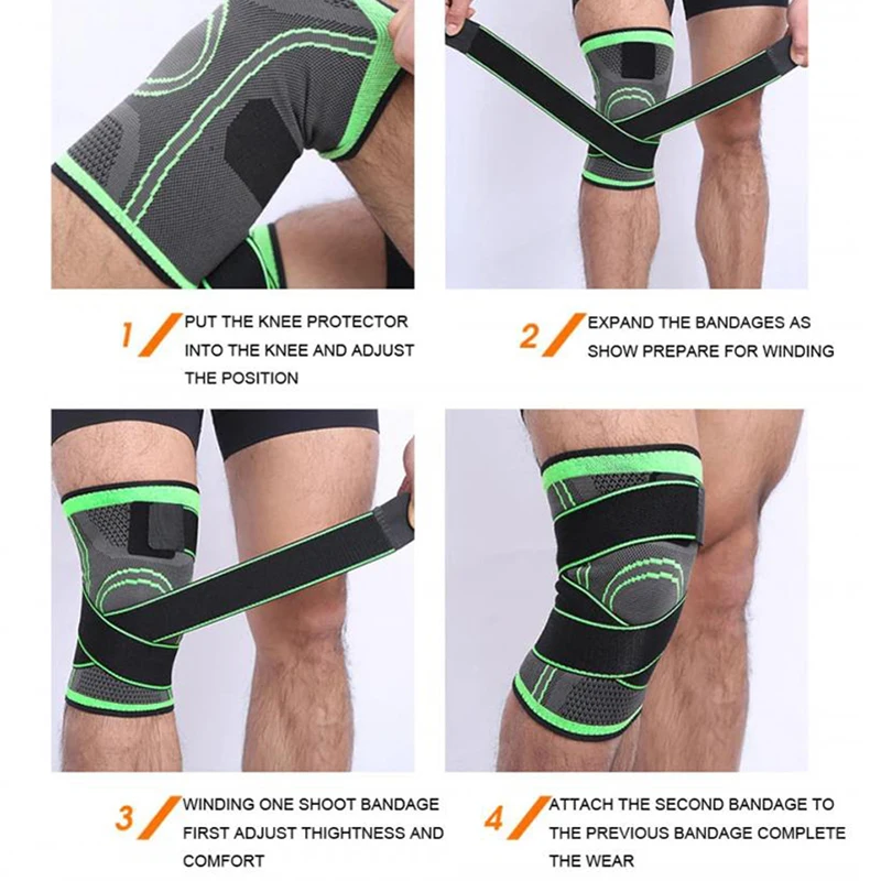 1 Pcs Riding kneepad Sports Kneepad Men Pressurized Elastic Knee Pads Support Fitness Gear Basketball Volleyball Brace Protector