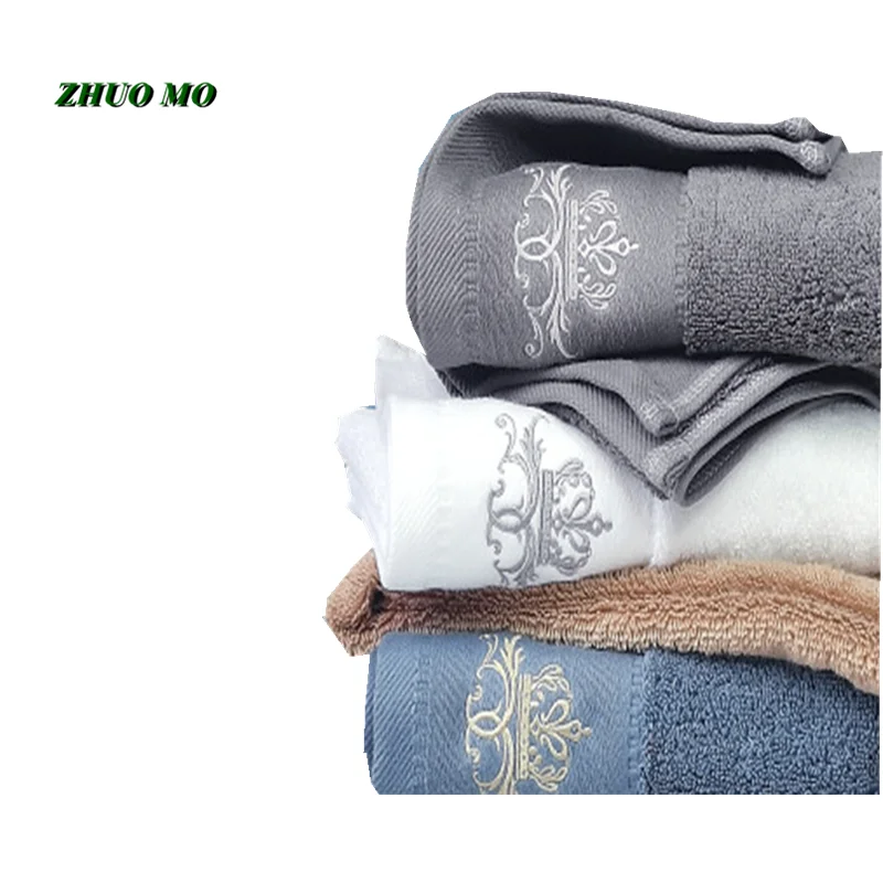 

Luxury Embroidery Crown Bath Towel for Adults, 100% Cotton, Super Absorbent, Travel, Terry Face Towel, 80*160 cm, T2