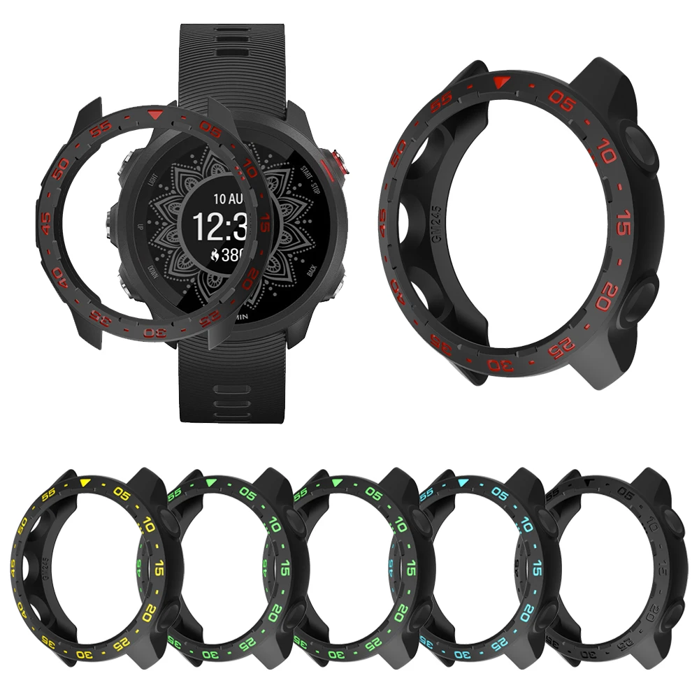 Capa tpu de relógio para garmin forerunner, capa protetora de silicone para relógio inteligente 245/245m