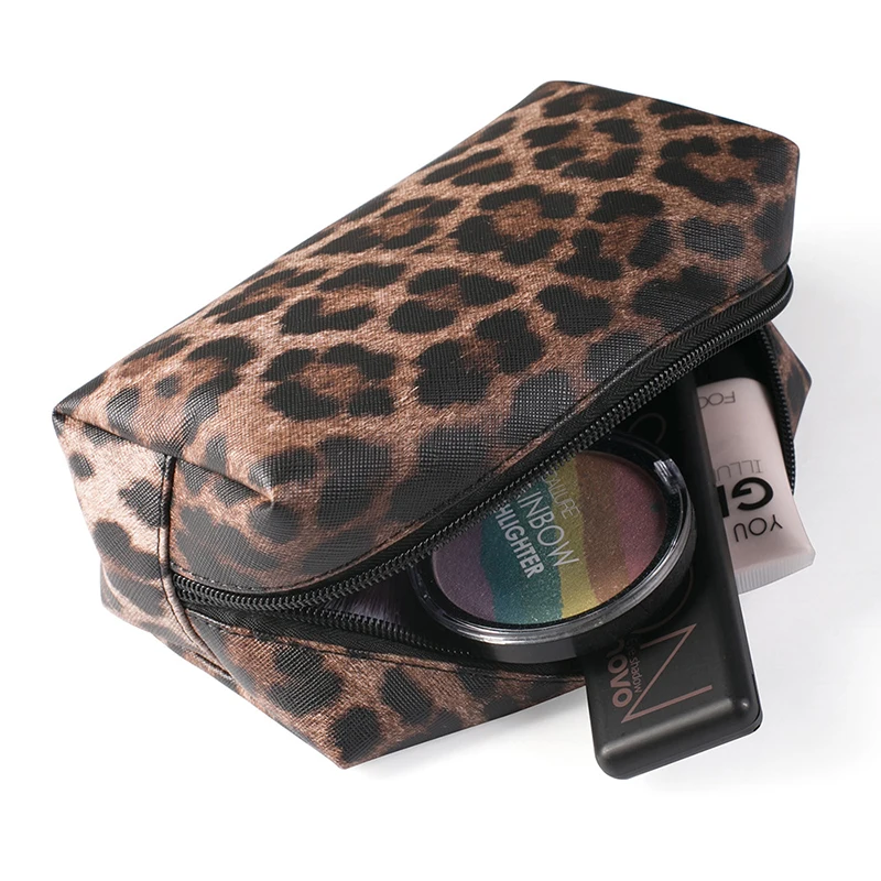 Ladies Leopard PVC Cosmetic Bag Travel Waterproof Beauty Makeup Toiletry Storage Case Lipsticks Holder Organizer Accessories