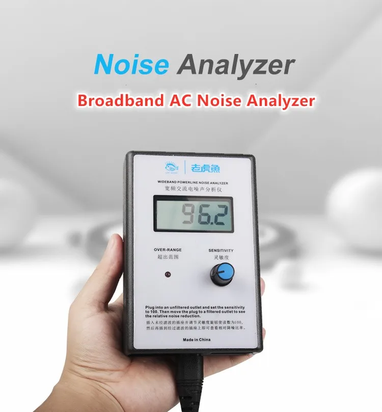 Latest OLED Display Mains Noise Tester EMI Measuring Instrument Broadband AC Power Supply Ripple Analyzer line EMI meter