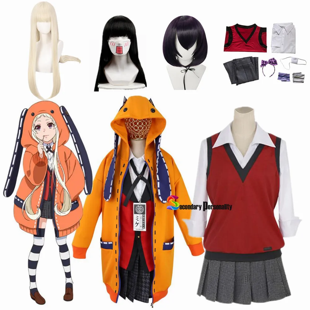 

2021 New Fashion Anime Vetement Manga Uniform Yumeko Jabami Twin Runa Yomozuki Ikishima Midari Cosplay Costumes