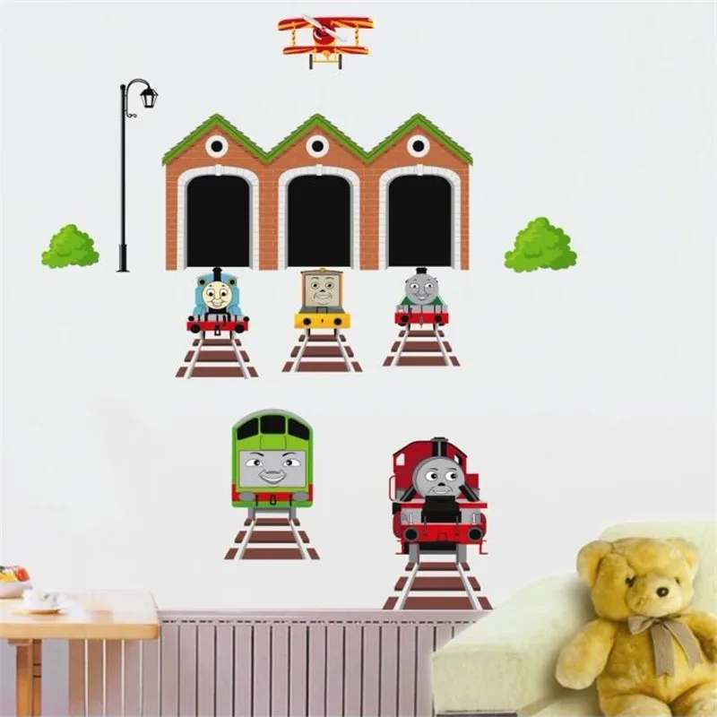 Cartoon Diy Thomas Train Wall Sticker Living Room Bedroom Wall Decoration Art Mural Anime Poster wall stickers for kids rooms