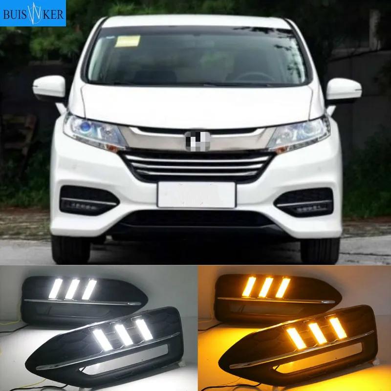 

Car LED DRL Daytime Running Light For Honda Odyssey 2018 White Daytime light Yellow Turn Signal Light Blue Lamp