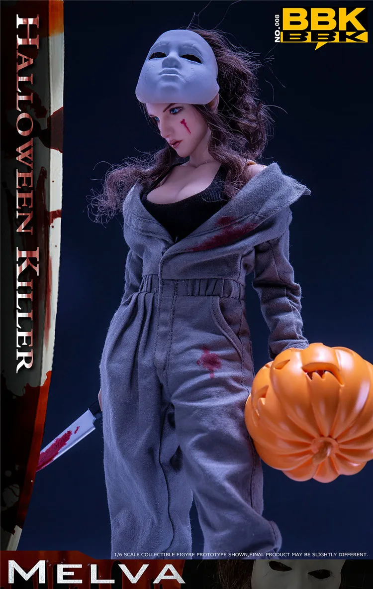 BBK BBK008 1/6 Women Soldier Halloween Late Night Killer Melva Full Set 12" Action Figure Model For Fans Holiday Gifts