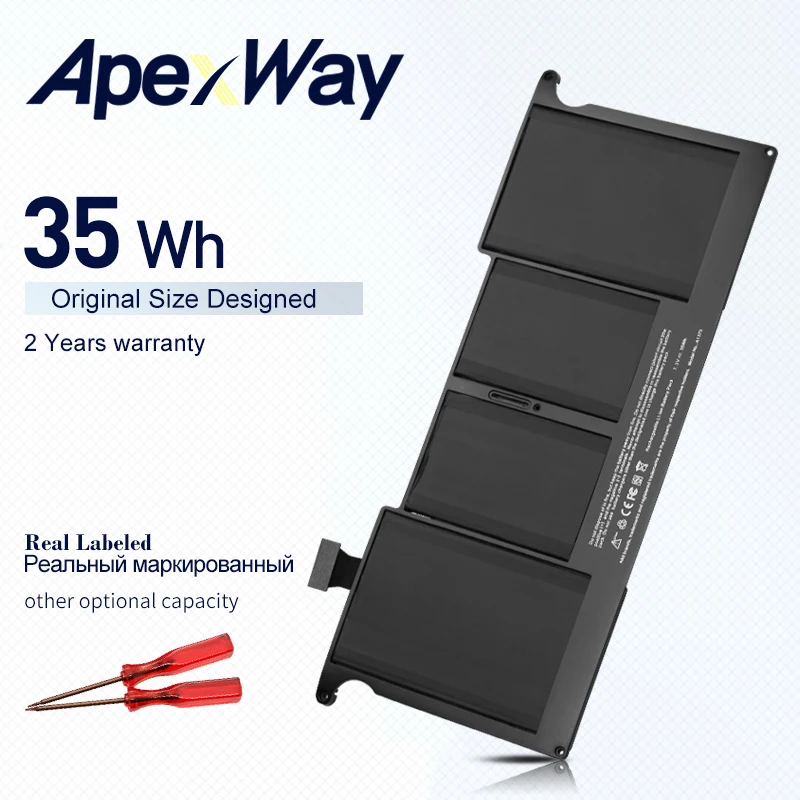 ApexWay 7.2V 35Wh Laptop Battery A1375  For Apple MacBook Air 11